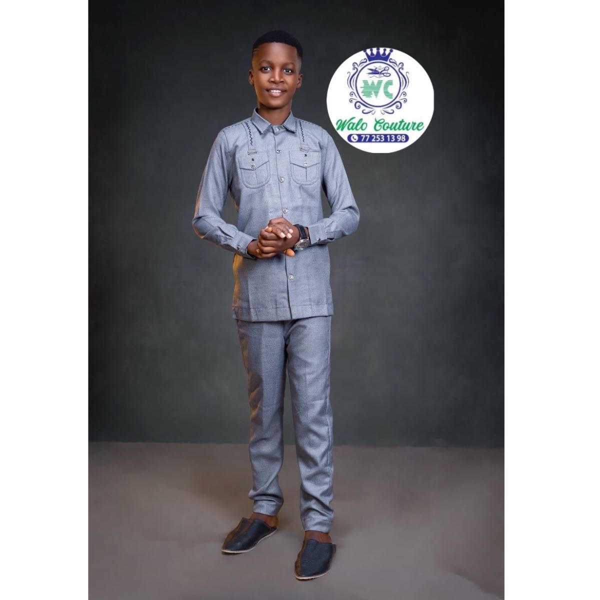 Ensemble costume africain garçon brodé, cérémonie et mariage élégant