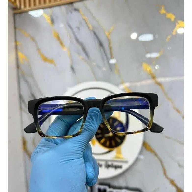 Lunettes de vue modernes ESSENTIA monture carrée noire argent design italien