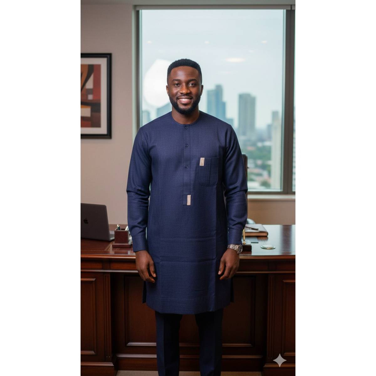 Ensemble lin marine homme élégant