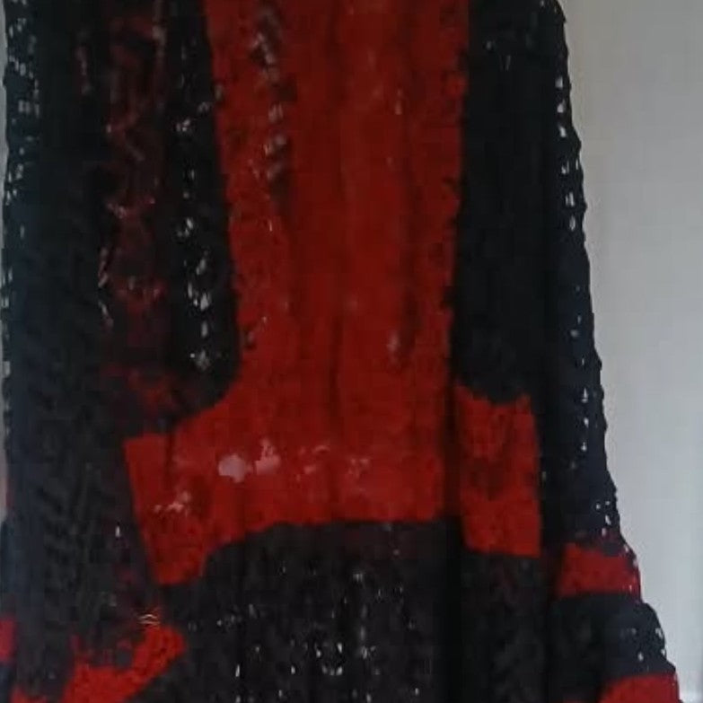 Robe femme dentelle noire rouge longue élégante soirée chic bohème
