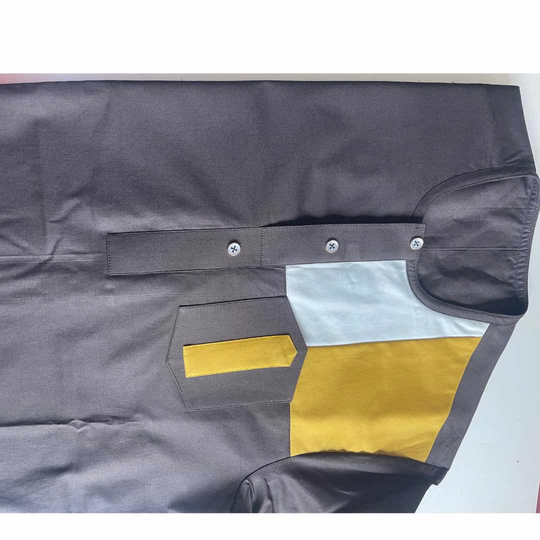 Chemise homme moderne marron col mao