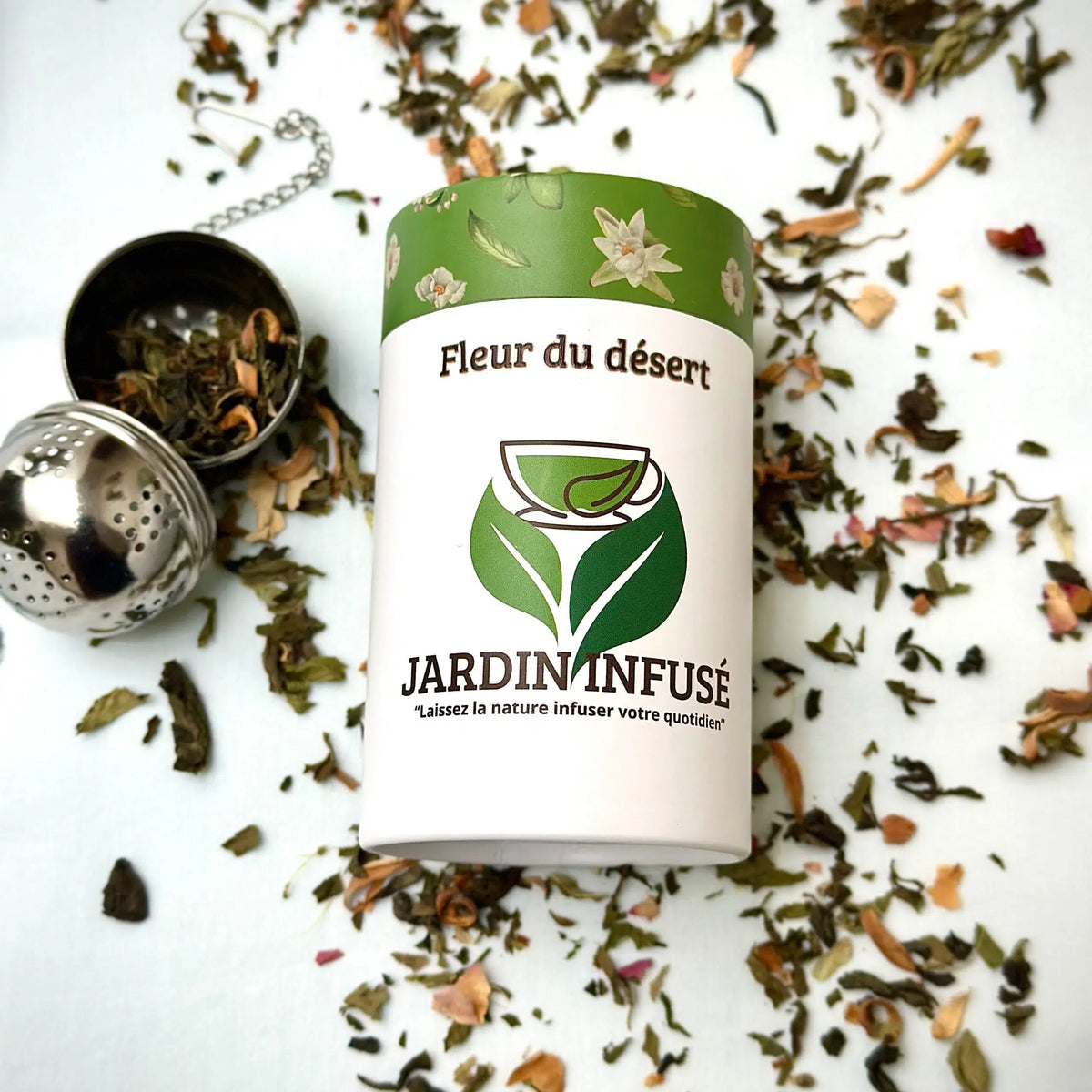 Thé fleur du désert – Thé vert en vrac bio, menthe, fleurs, détente
