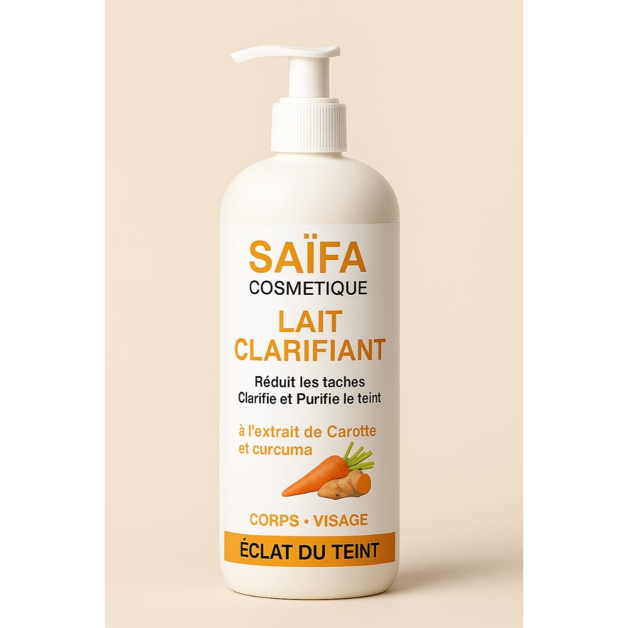 Cosmétique naturel Sénégal – Soins visage carotte curcuma Dame Nature