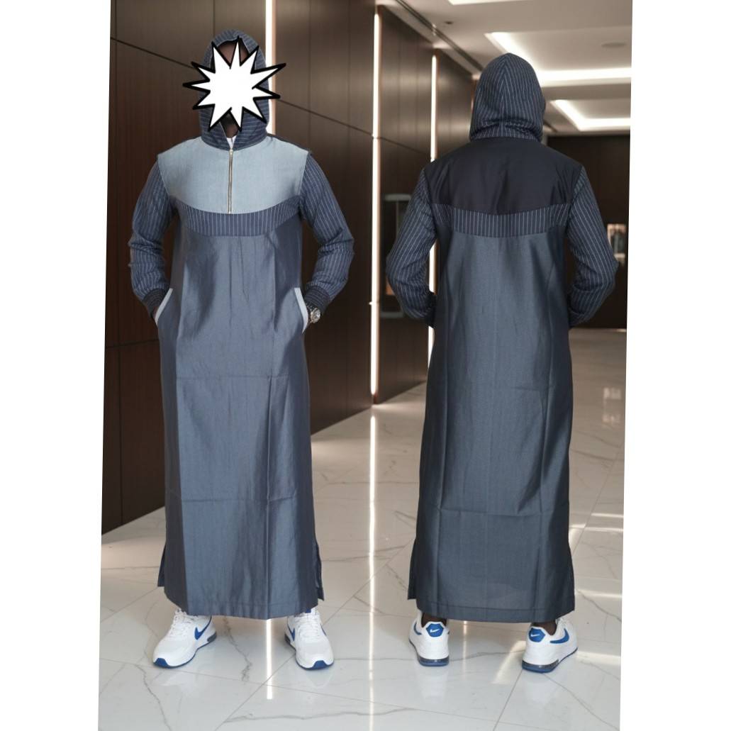 Qamis homme moderne style pull, élégant et confortable, bleu marine ou noir