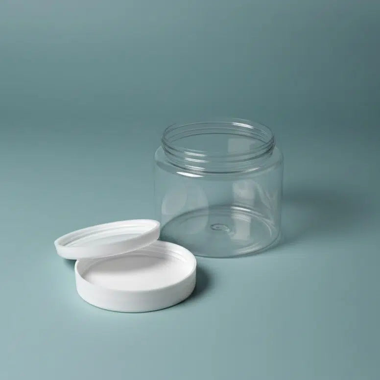 Pot PET recyclable transparent 250 ml avec couvercle