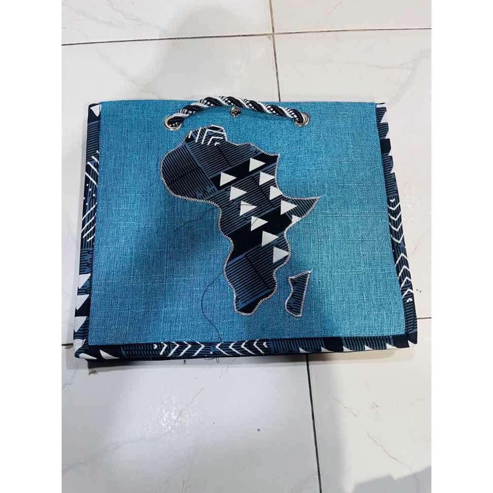 Sac à main artisanal femme, cabas en toile motif africain wax, grande capacité