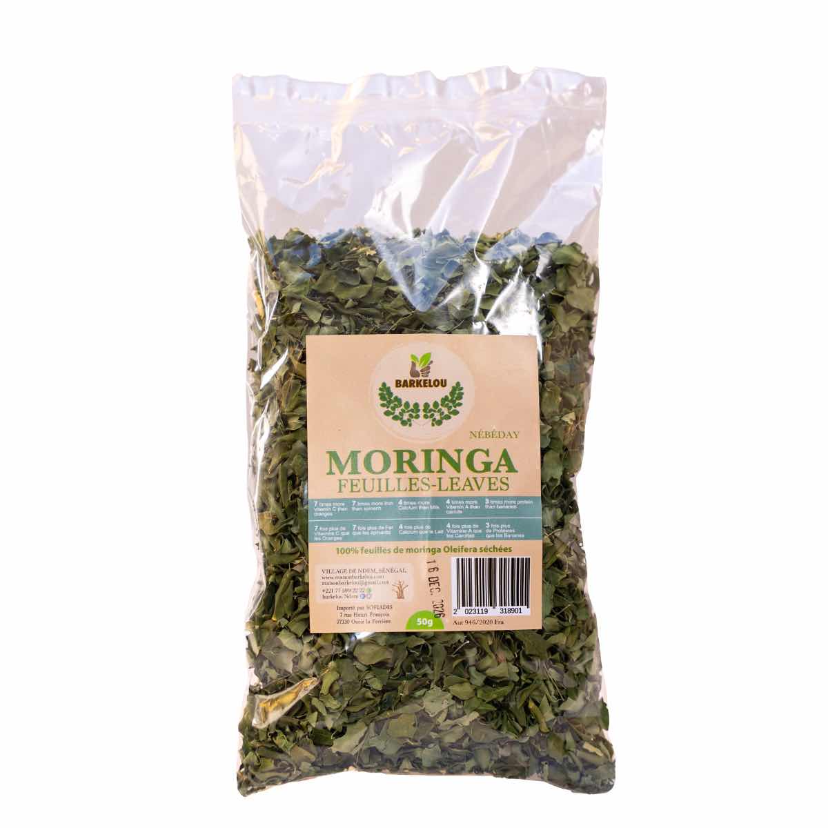 Feuille de moringa séchée bio du Sénégal 50g – Super-aliment naturel