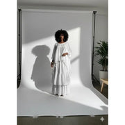 Ensemble jupe haut femme blanc bohème chic – coton fluide, volants élégants