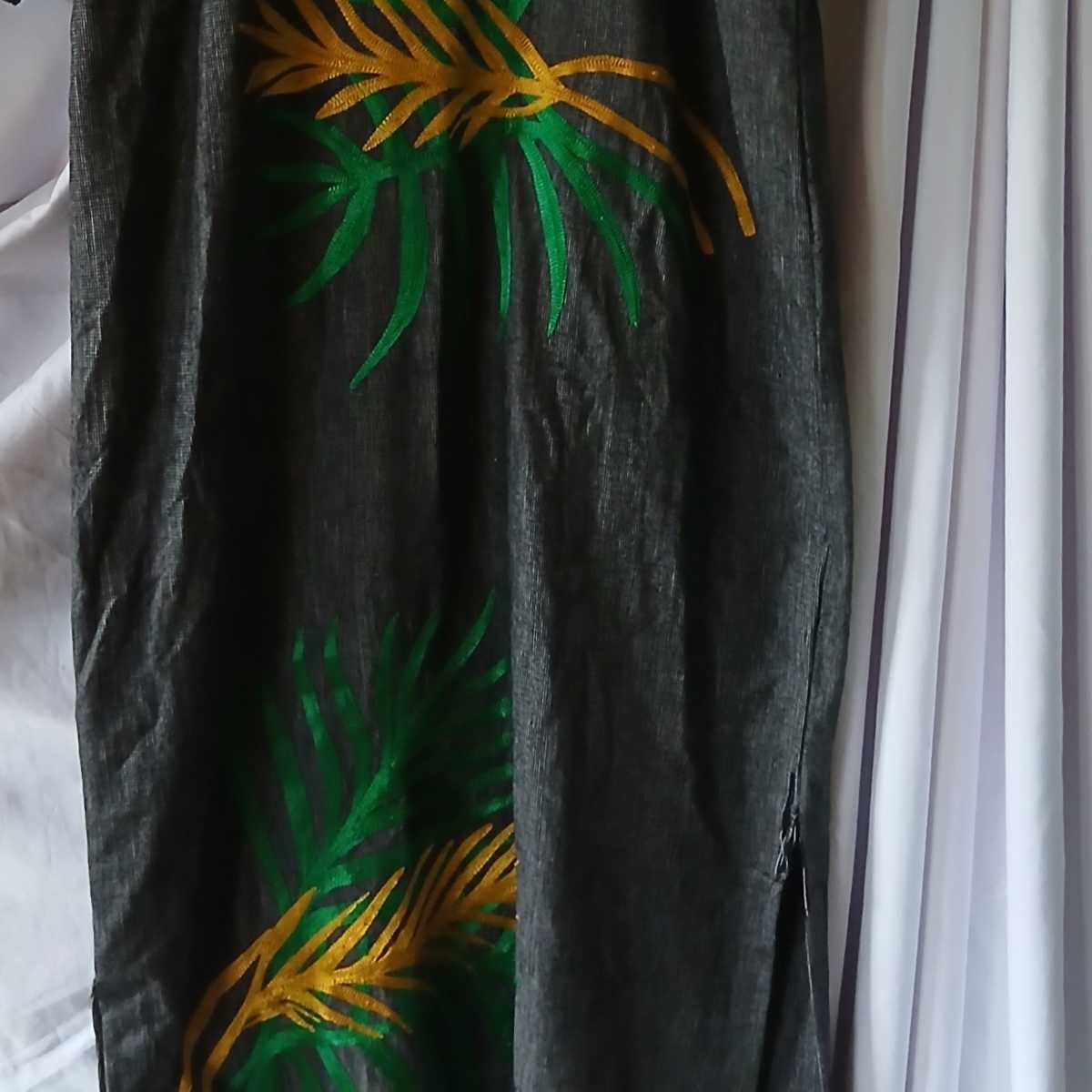 Robe longue lin femme brodée élégante