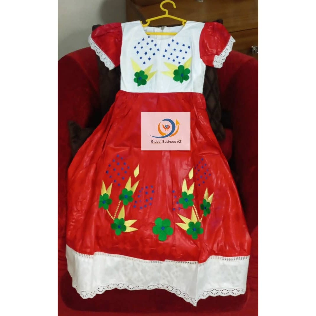 Robe cérémonie rouge fille 3 ans en bazin riche brodée