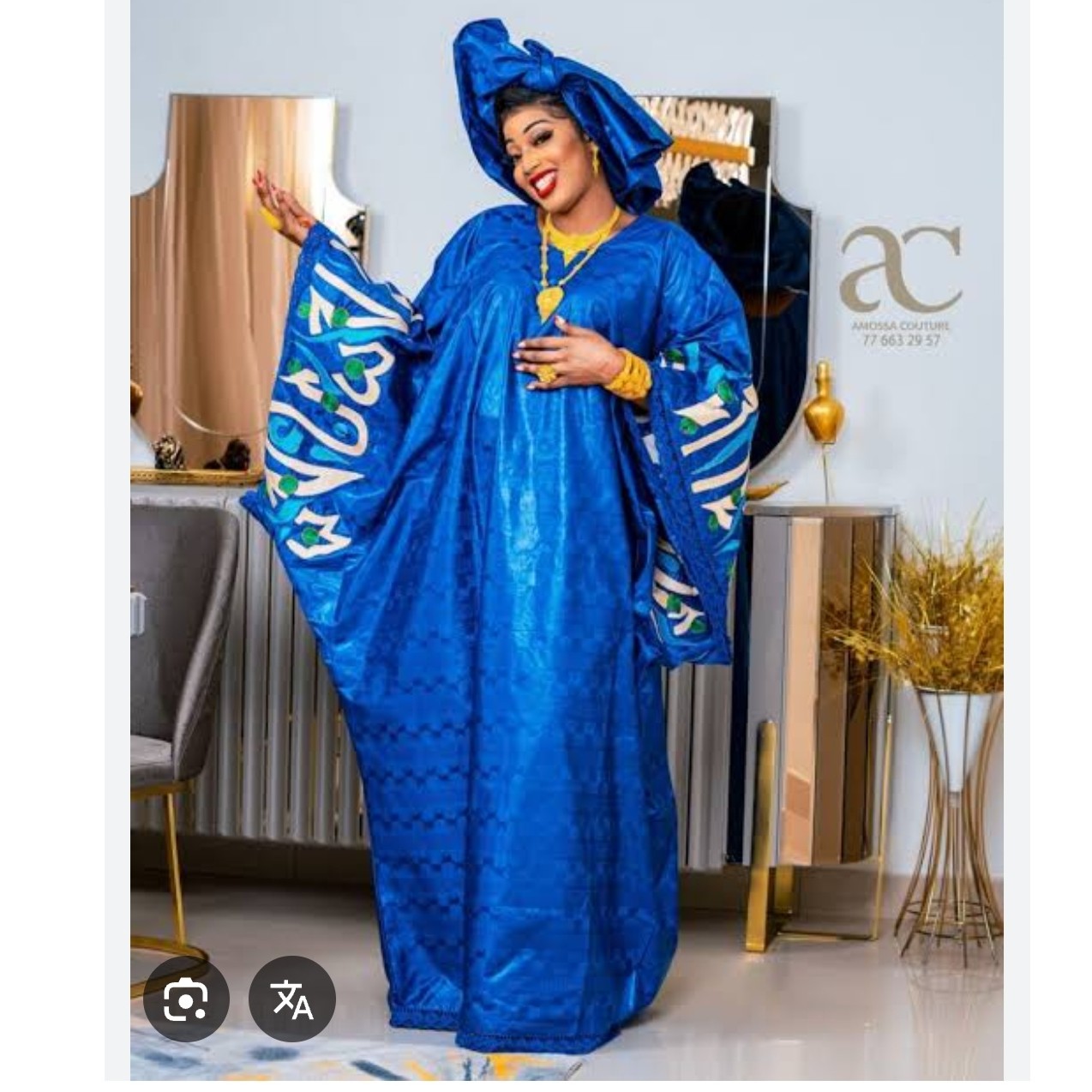 Boubou Bleu Abaya Azur Royale - Élégance et Tradition Chic