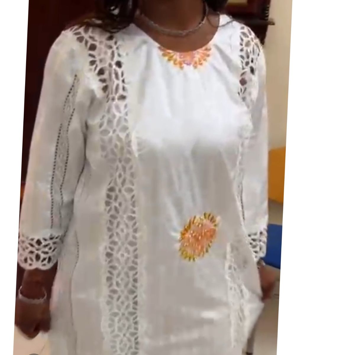 Robe femme broderie geztner élégante, longue, idéale cérémonie et mariage