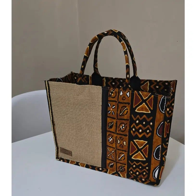 Sac Écologique Jute Motifs Africains - Élégance Durable