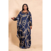 Robe large élégante avec manchettes en dentelles séduisantes