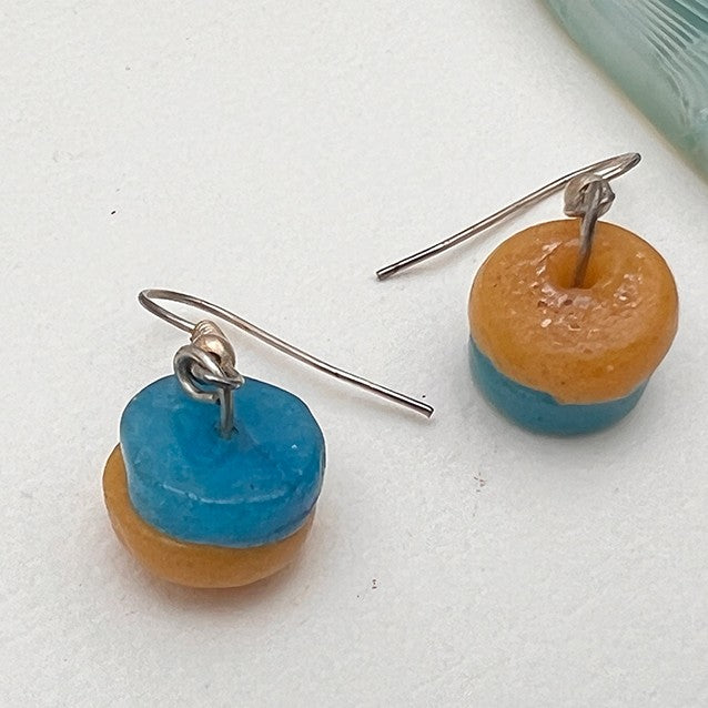 Collier et boucles d'oreilles en perles de verre et agate