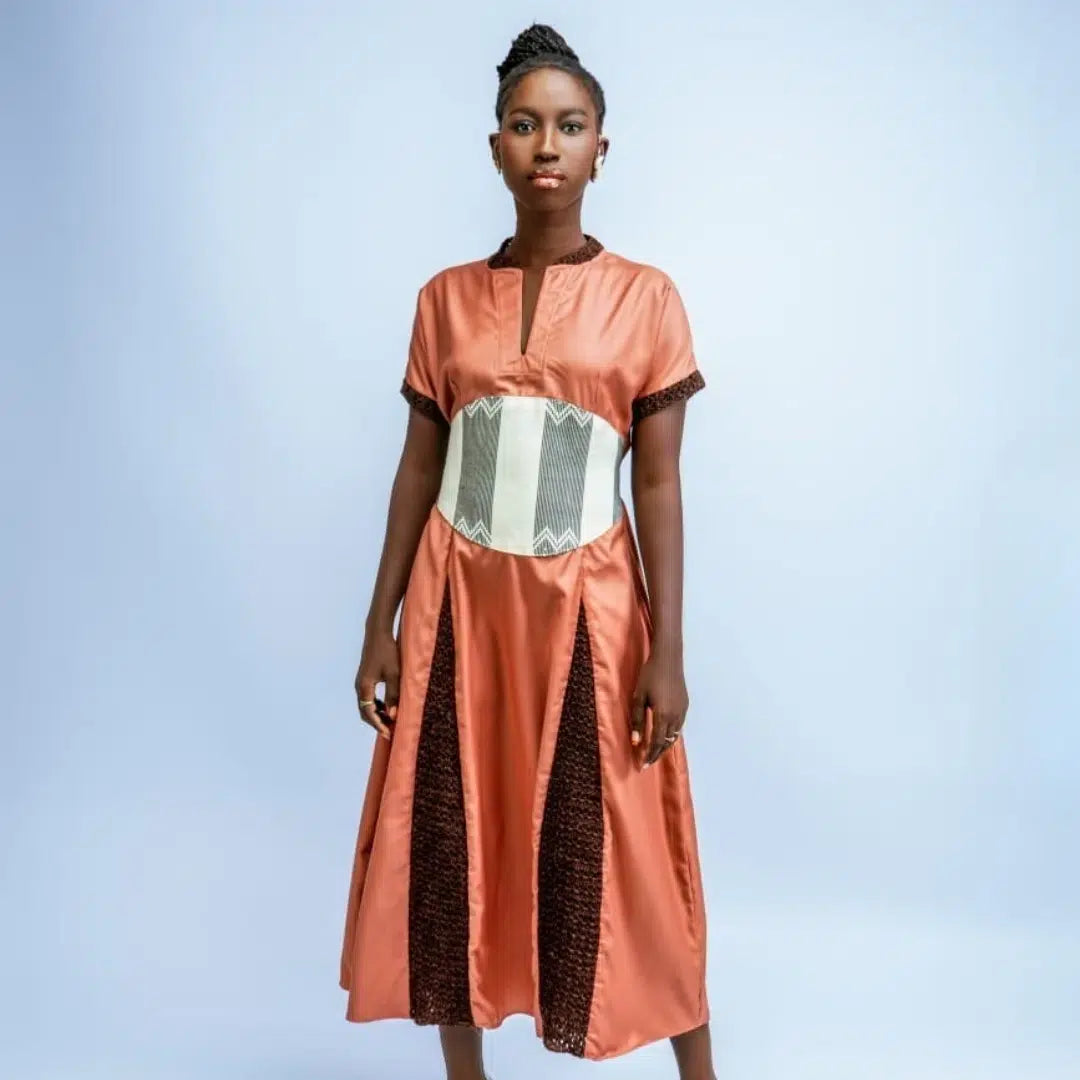 Robe Sana mi long marron clair