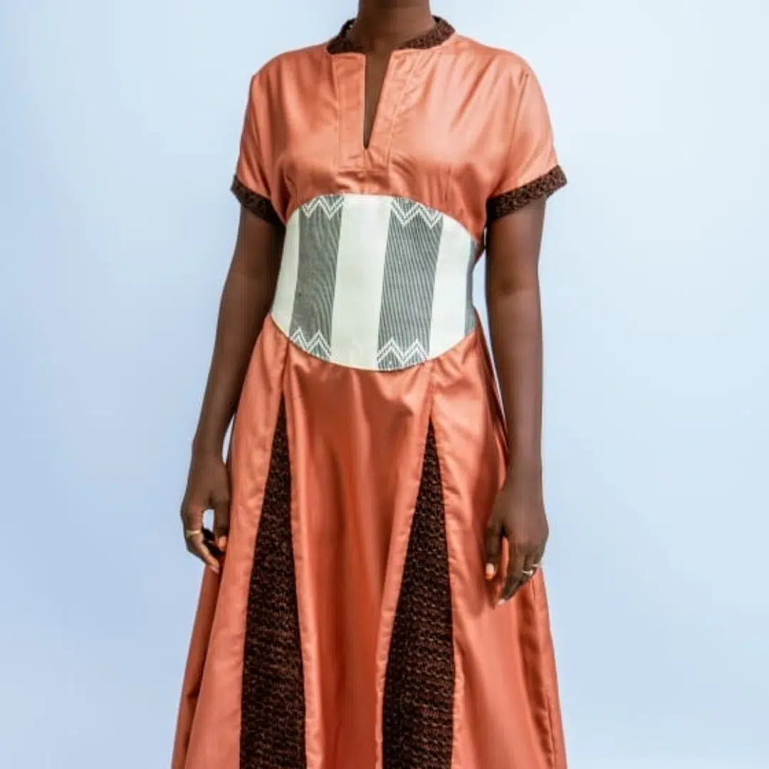 Robe Sana mi long marron clair