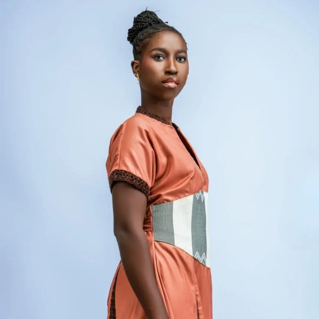 Robe Sana mi long marron clair