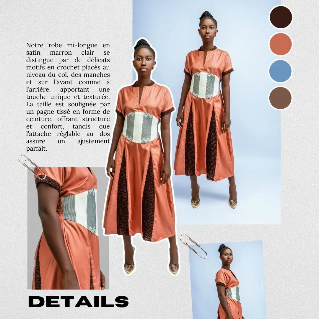 Robe Sana mi long marron clair