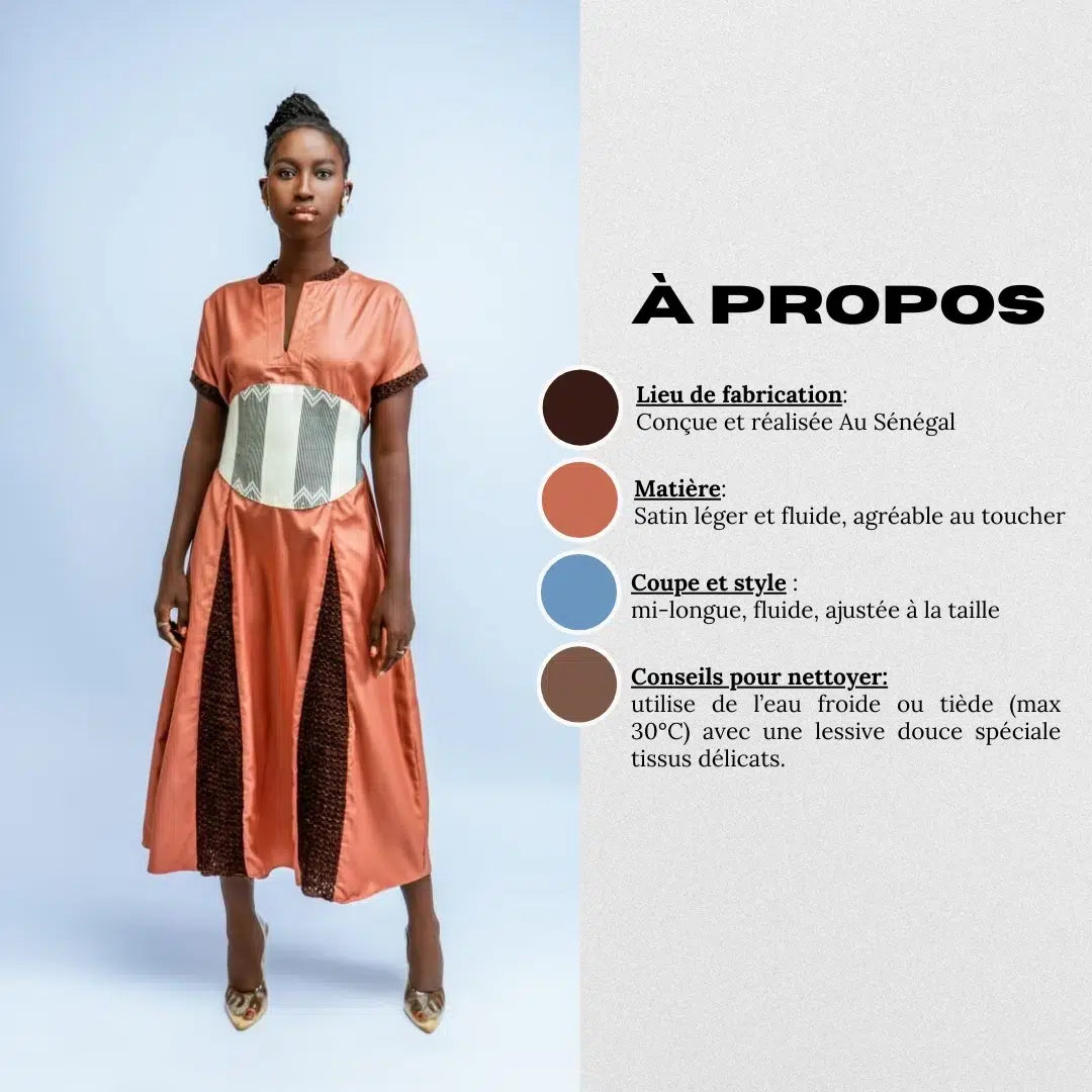 Robe Sana mi long marron clair