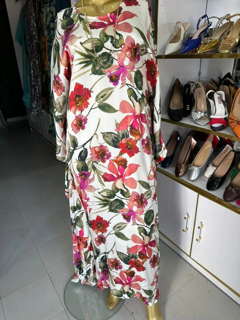 Robe longue fluide imprimé floral