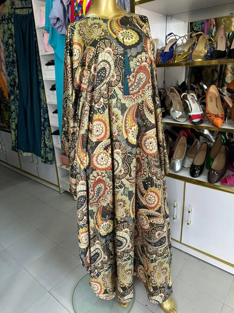 Tunique en soie avec des motifs cachemire