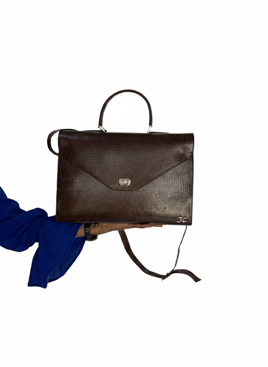 Sac cartable JoJo Bag pour femme cuir chocolat en cuir