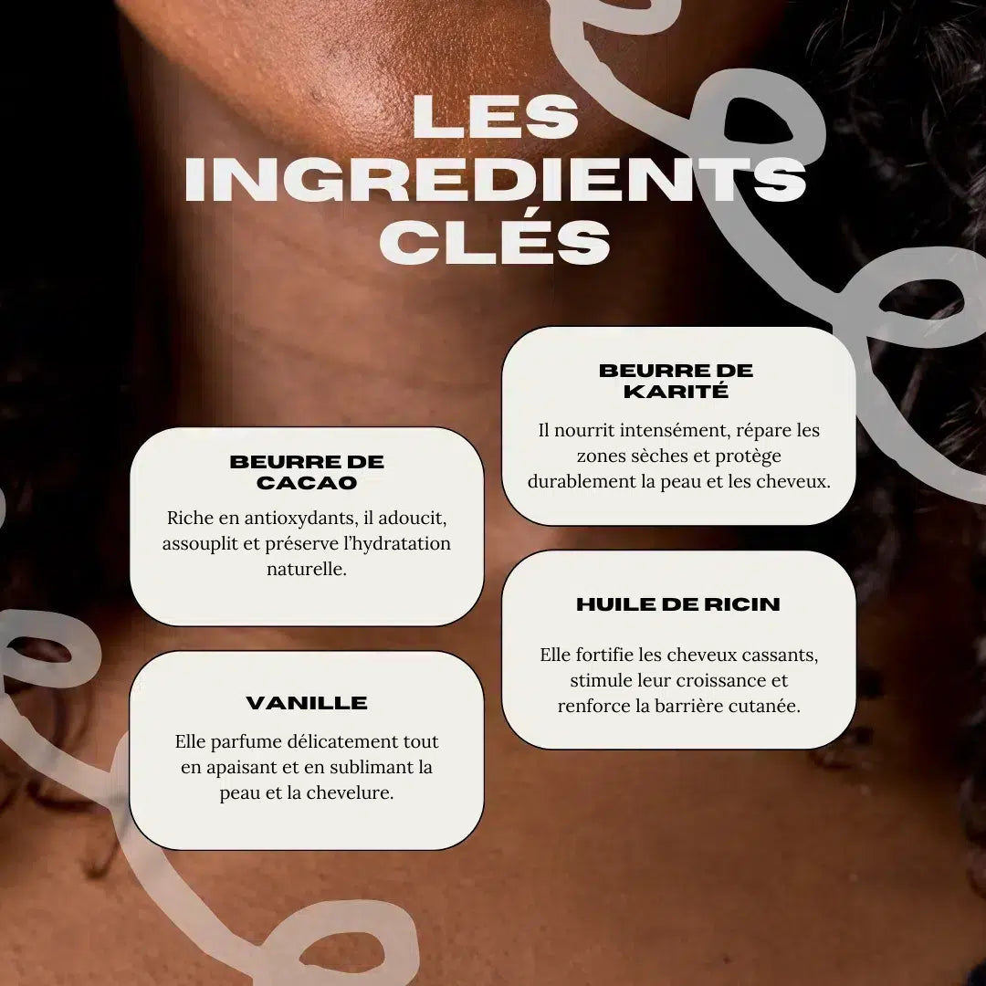 Crème Karicacao vanille pour corps et cheveux aux beurres de karité et cacao