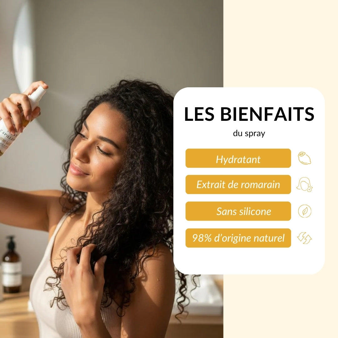 Spray hydratant et nourrissant capillaire au Bissap Blanc naturel, soin cheveux
