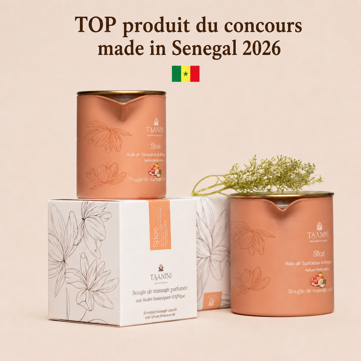 Bougie de massage parfumée à l’huile de Touloucouna