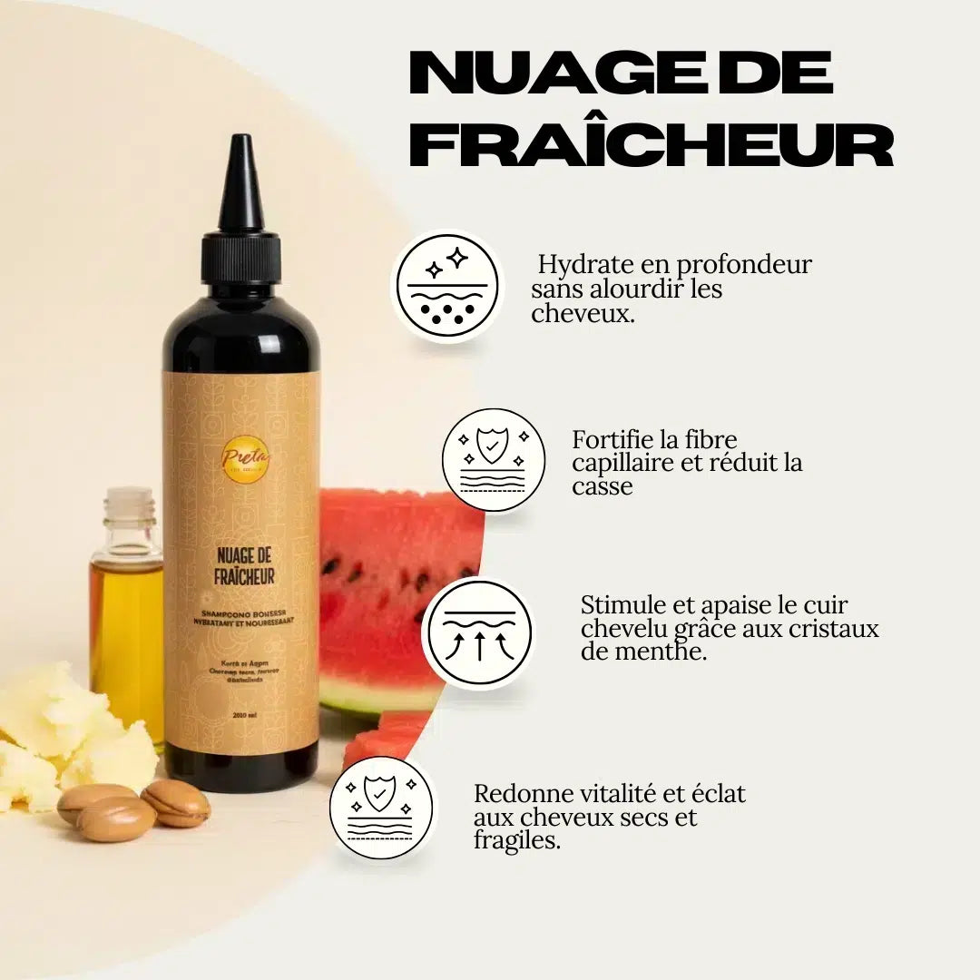 Shampoing douceur Nuage De Fraîcheur Karité, Argan, Cristaux de Menthe