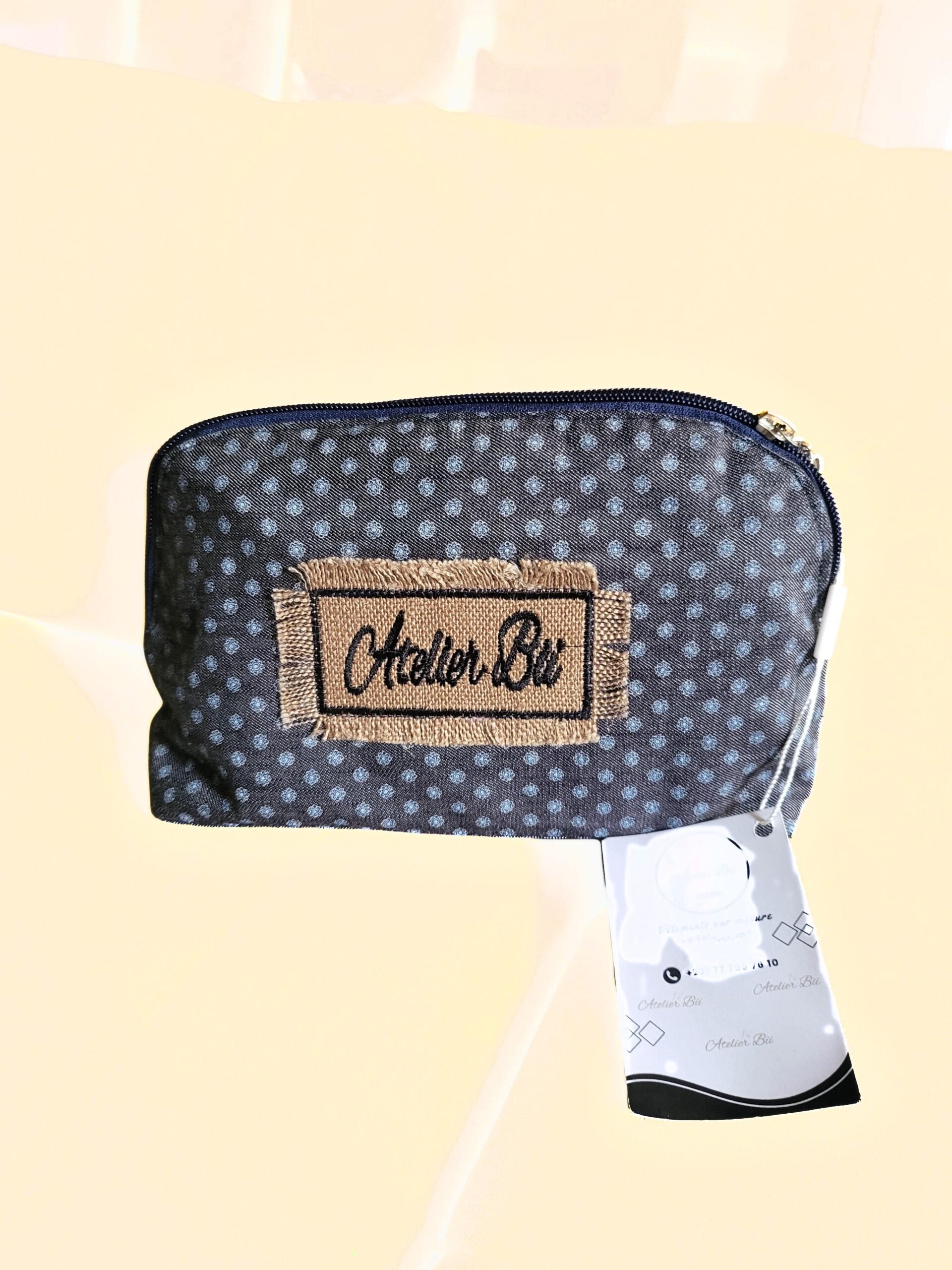 Trousse de Voyage Atelier Bii Denim Gris - Élégance Polyvalente