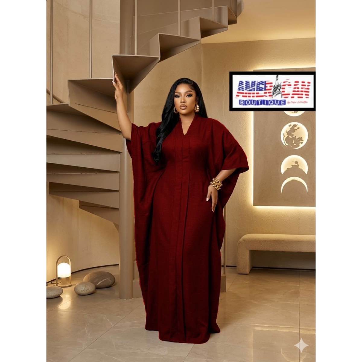 Robe chic femme longue bordeaux, élégante soirée ample, plusieurs couleurs