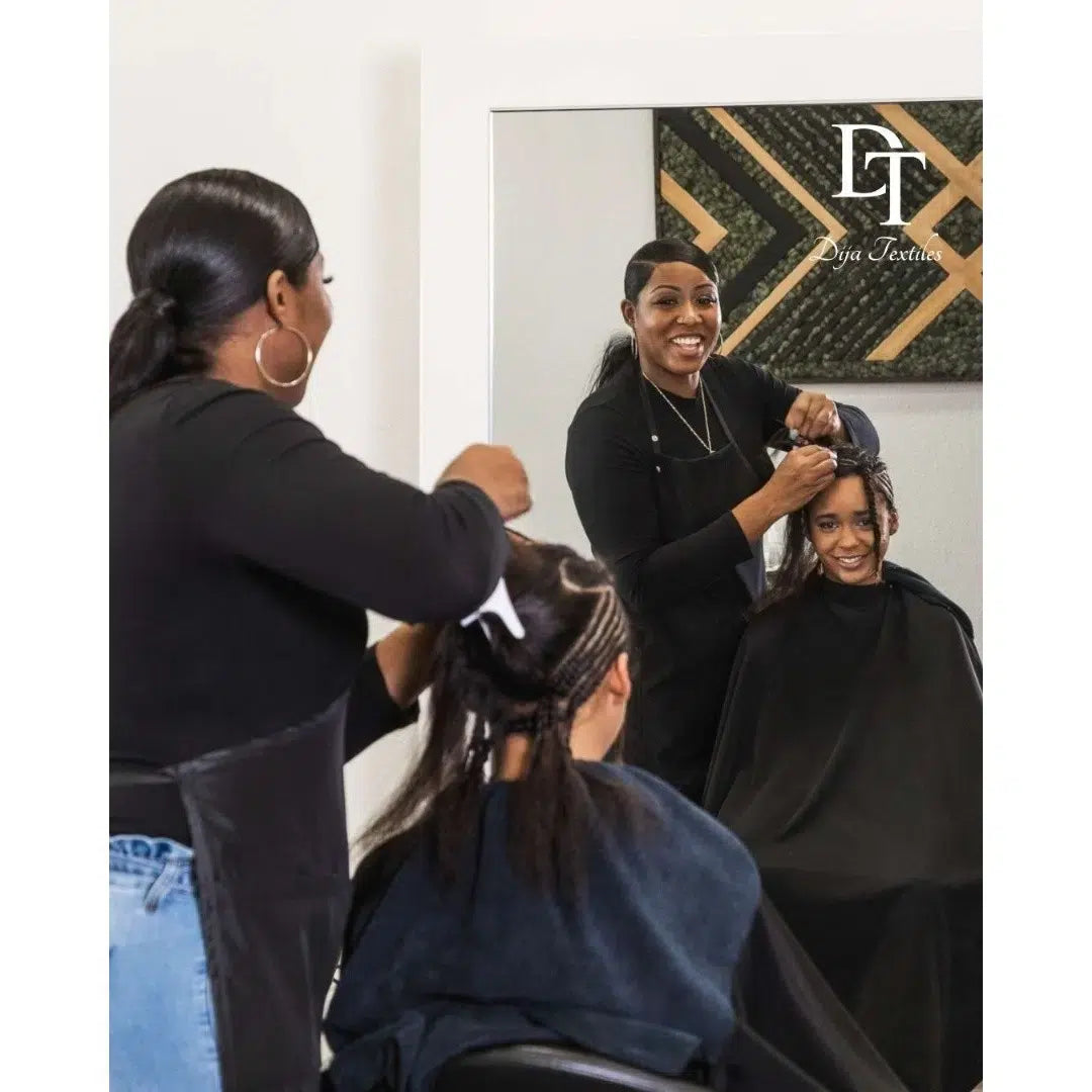 Blouse institut de beauté femme en noir et rose