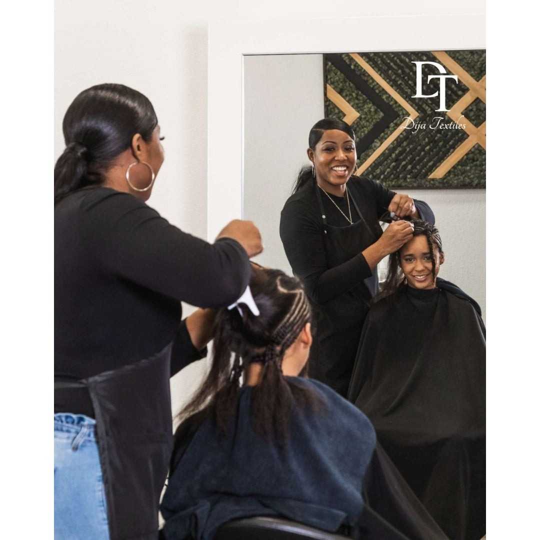 Blouse institut de beauté femme en noir et rose