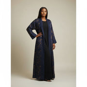 Abaya Dubai bleu marine élégante – Robe longue femme chic et raffinée