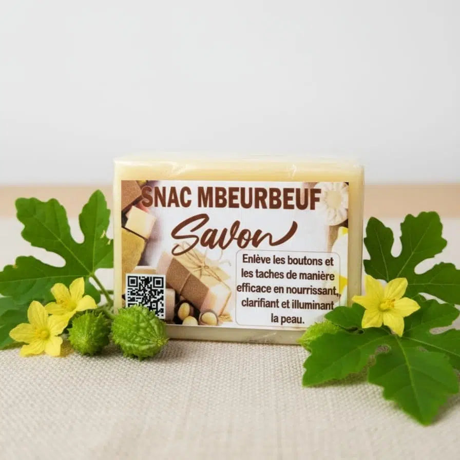 Savon naturel Mberbeuf éclatant anti-boutons pour une peau parfaite