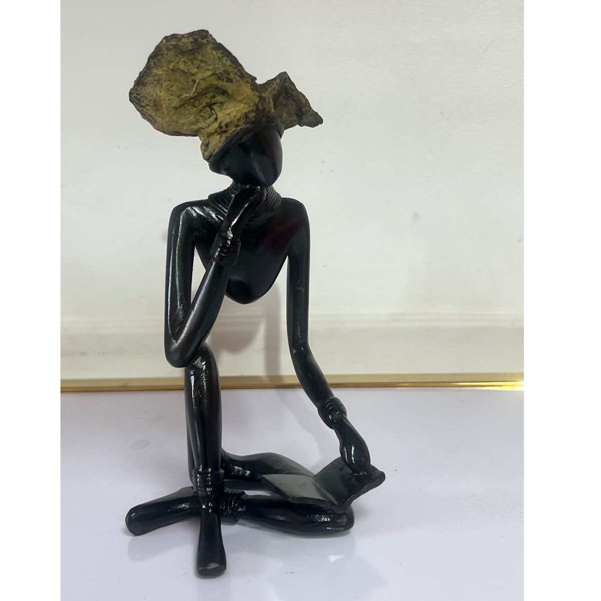 Paire de statue décorative en bronze noir