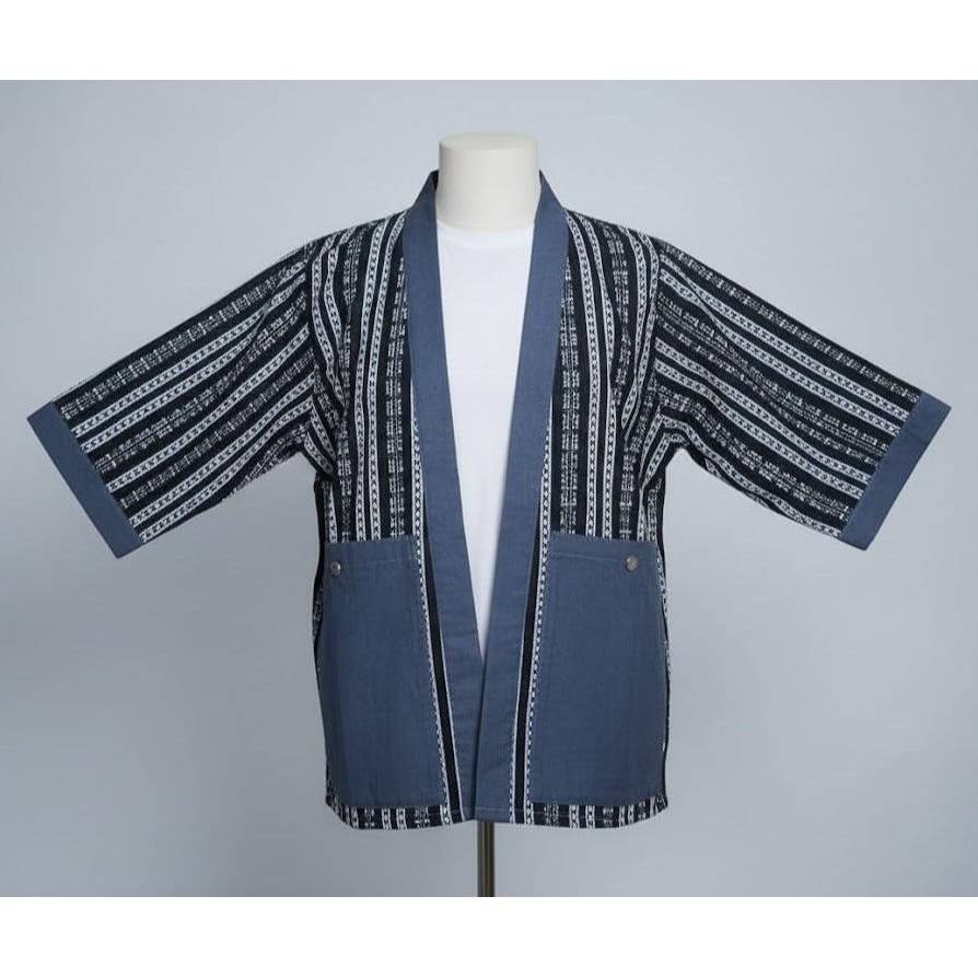 Kimono femme ethnique artisanal en coton lin, style japonais revisité