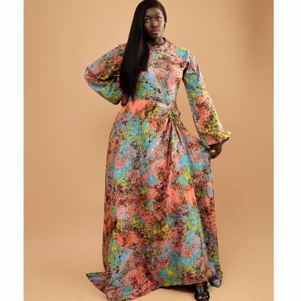 Robe d’été femme coton longue fleurie, élégante et confortable multicolore