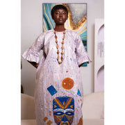 Robe peinte à la main motif tribal – Robe longue ethnique chic et unique