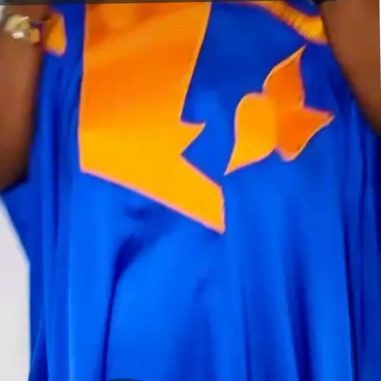 Boubou femme bleu orange tendance pour un style unique et élégant