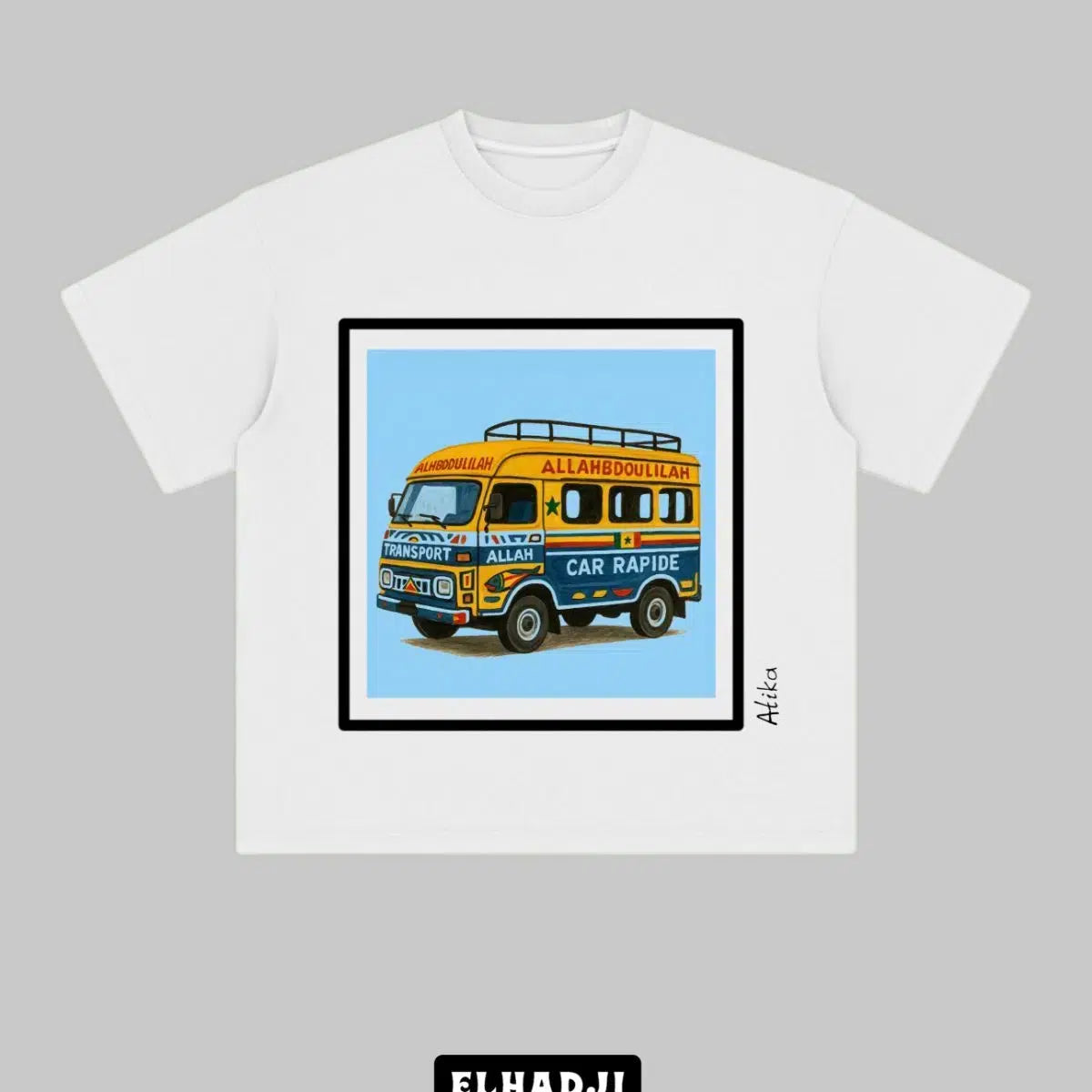 T-shirt homme blanc avec graphique Car Rapide