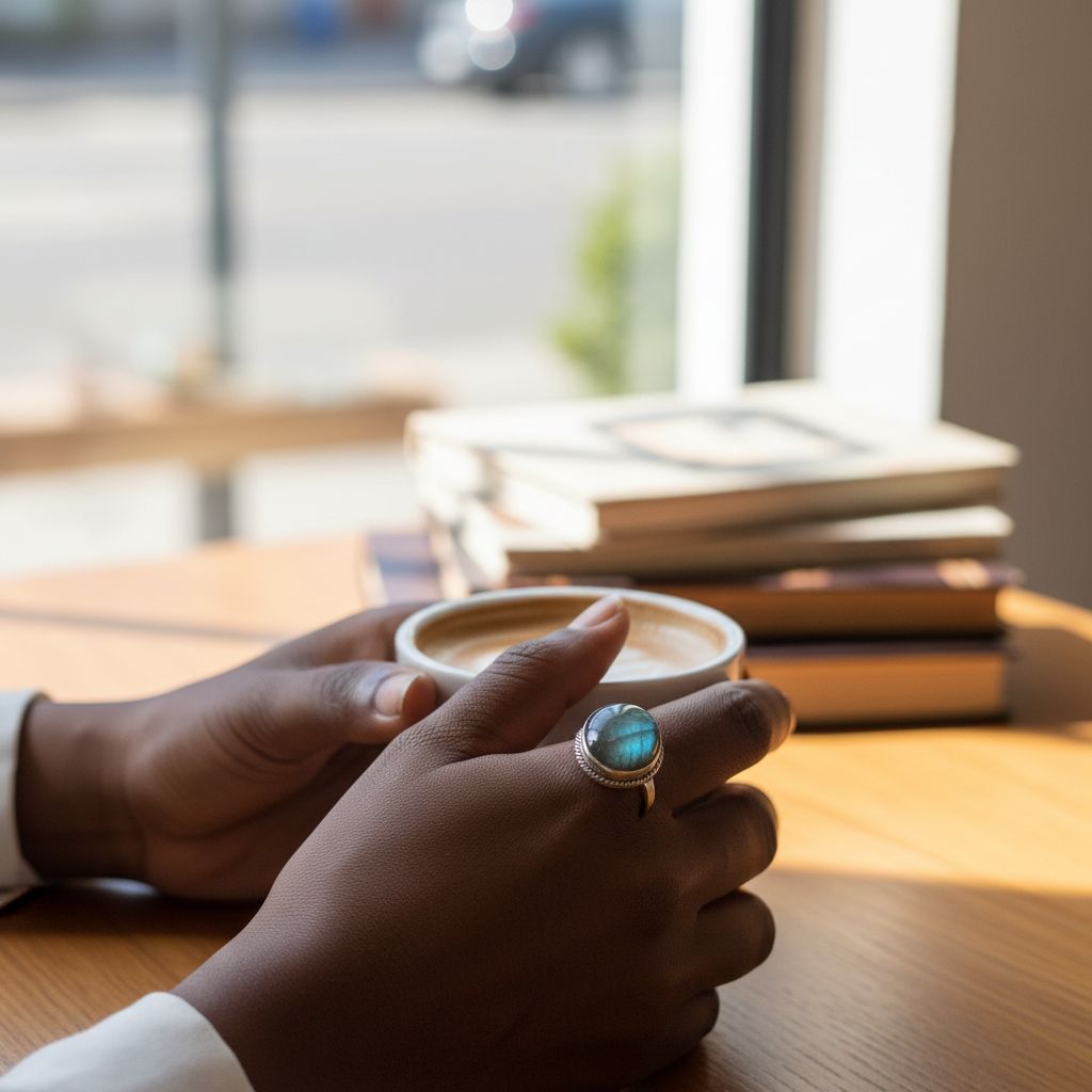 Bague labradorite argent 925 réglable