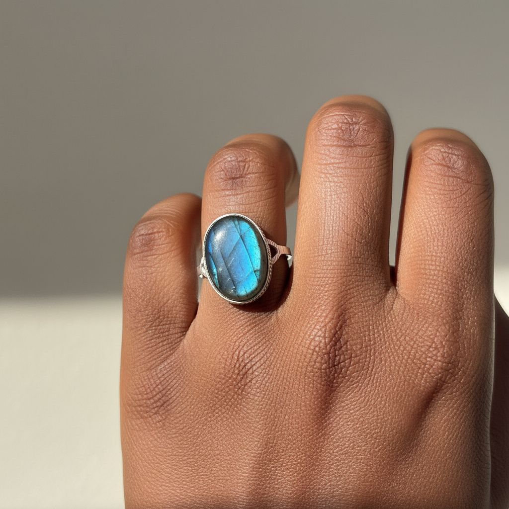 Bague labradorite argent 925 réglable