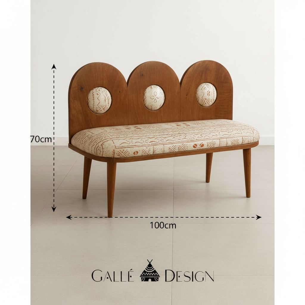 Banquette KAYAR - design bois massif DIMB  70x100 cm – assise rétro chic