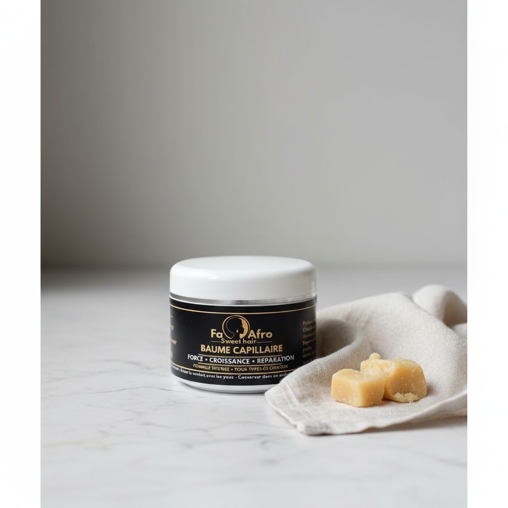 Baume capillaire nourrissante et réparatrice pour cheveux afro au karité