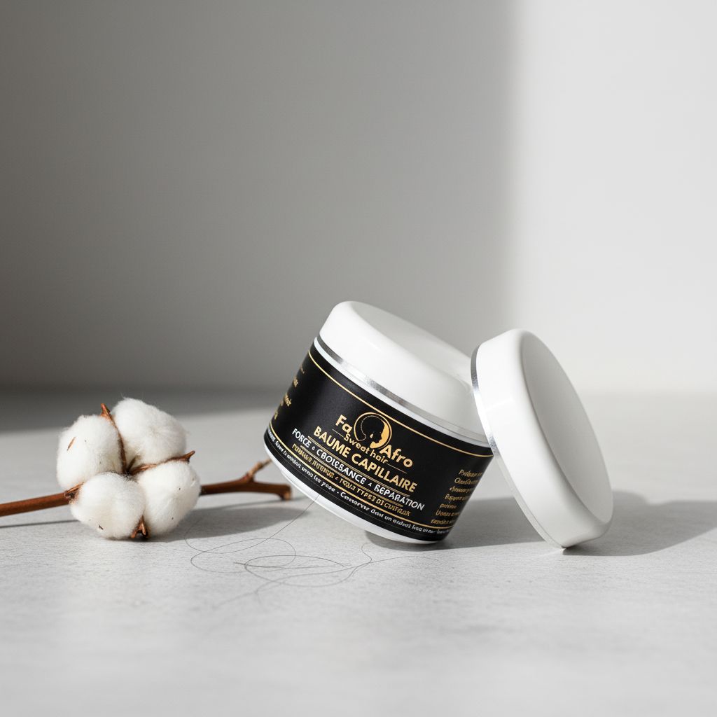Baume capillaire nourrissante et réparatrice pour cheveux afro au karité