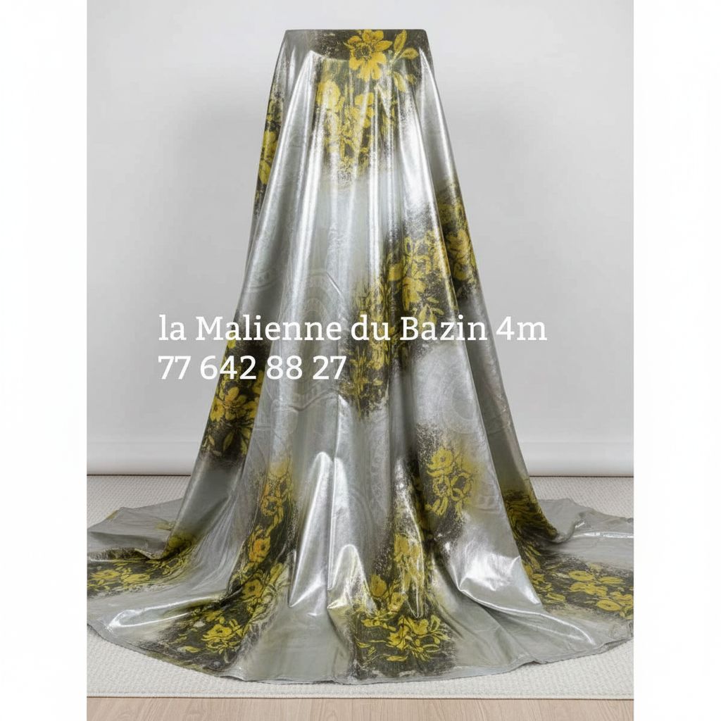 Bazin thioup vip 4m – tissu africain brillant luxe pour robe cérémonie