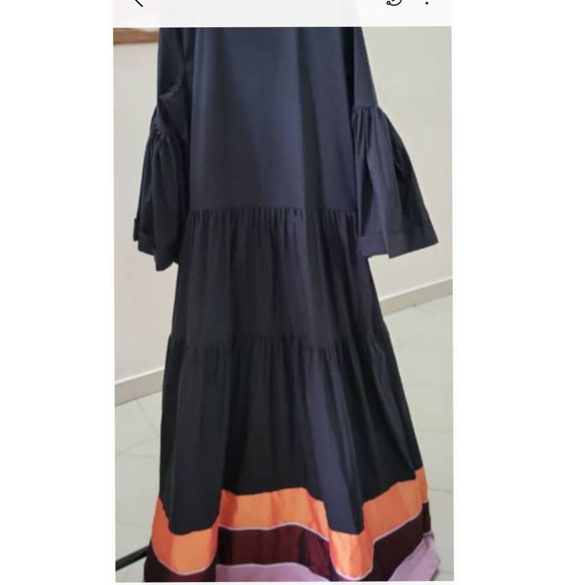 Robe Longue Femme Chic Bleu Orange Élégante en Coton - Confort et Sophistication